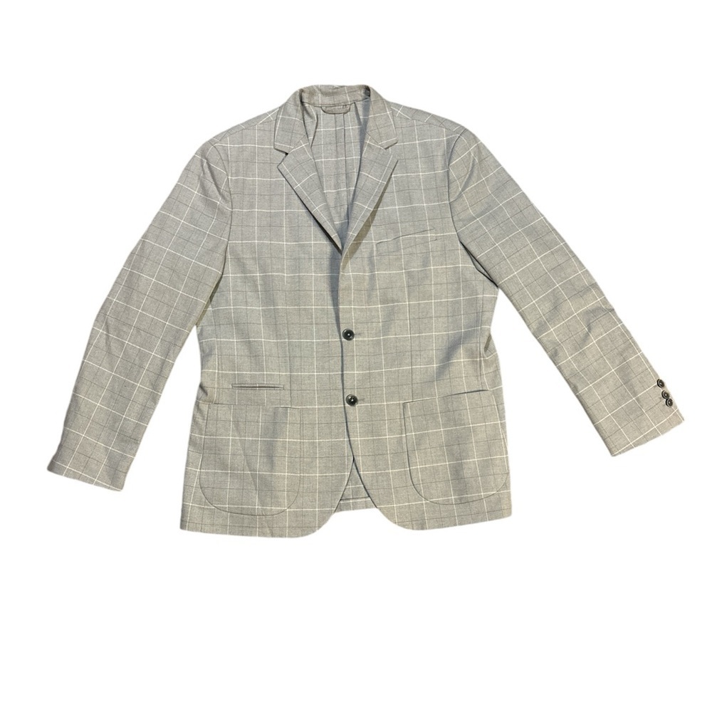 Reserved Two Piece Suit Grey and‎ White Checks Size 46R